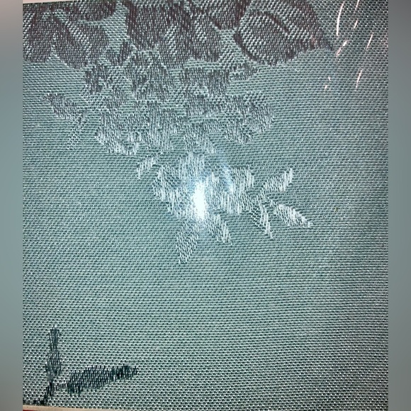 Floral DamaskTablecloth - Town & Country Spring Medley Reversible Mist - Picture 3 of 5